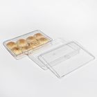 Caixa plástica transparente material FDA do recipiente do biscoito do ANIMAL DE ESTIMAÇÃO feito sob encomenda do picosegundo