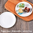 O círculo biodegradável Microwavable chapeia placas de papel descartáveis para o fast food do partido