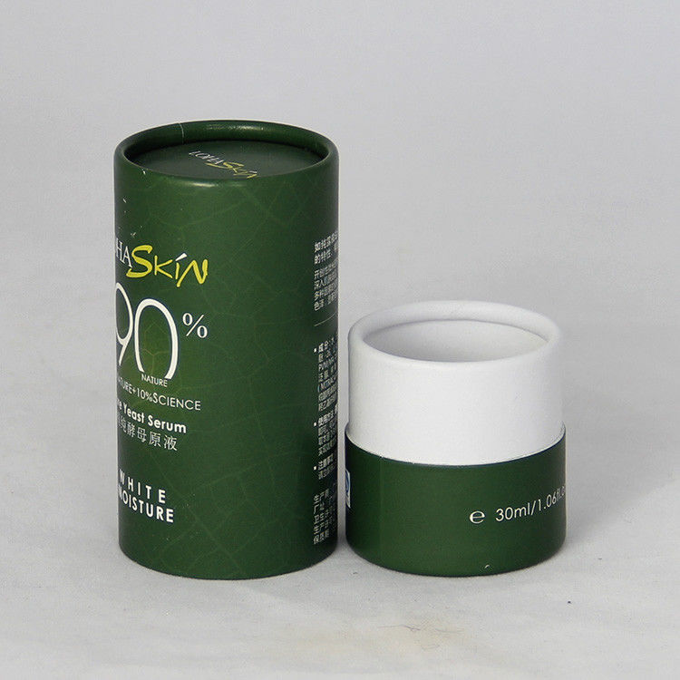 O papel cilíndrico verde do produto comestível SGS-FDA Certidied pode empacotando para garrafas cosméticas