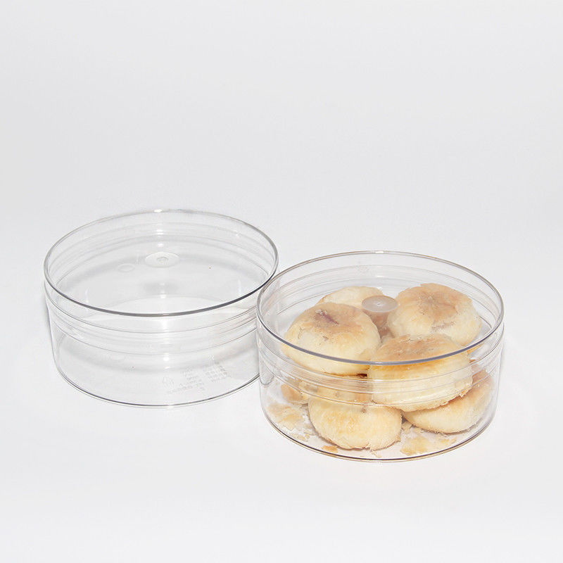 Produto comestível transparente em volta da caixa de plástico do ANIMAL DE ESTIMAÇÃO do recipiente com tampa clara