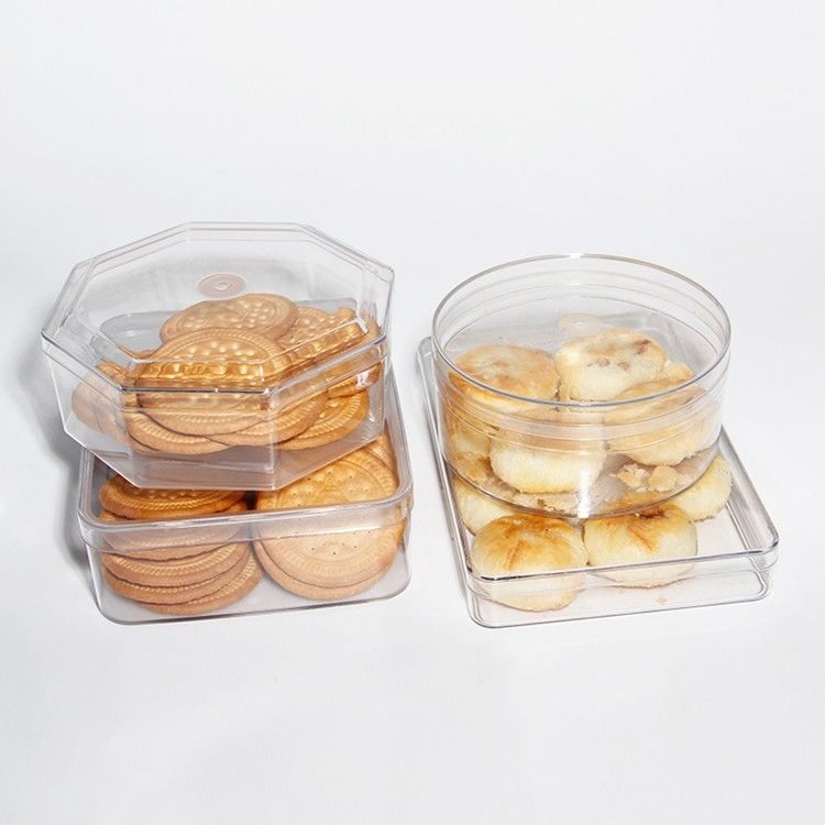 Do ANIMAL DE ESTIMAÇÃO octogonal da forma da padaria caixa descartável da parte superior das cookies do biscoito com tampa