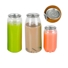 Latas de bebida de plástico transparente para animais de estimação 350 ml Frascos de refrigerante transparentes com tampa de abertura fácil