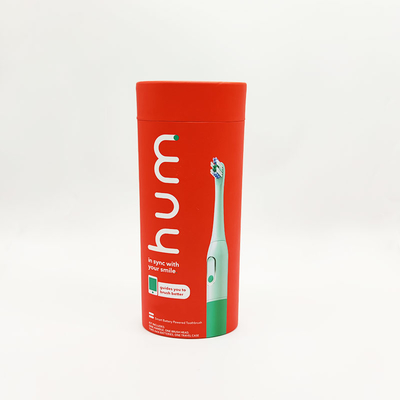Red FDA Paper Cans Packaging Craft Storage Twist Oval Toothbrush Recyclable Kraft Paper Tube