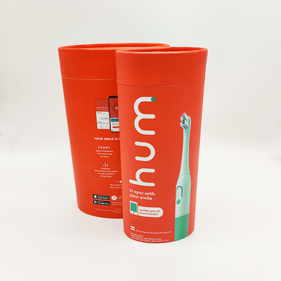 Red FDA Paper Cans Packaging Craft Storage Twist Oval Toothbrush Recyclable Kraft Paper Tube