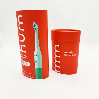 Red FDA Paper Cans Packaging Craft Storage Twist Oval Toothbrush Recyclable Kraft Paper Tube