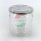 Free Sample Transparent Round Shape Plastic PET Can , Empty Easy Open Can For Food