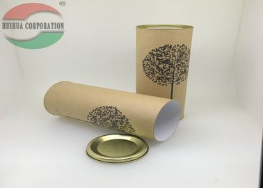 Round Paper Tube Packaging For Food With Metal Lid