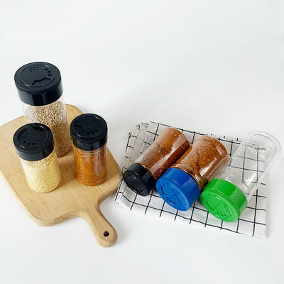 Transparent PET Plastic Kitchen Powder Spice Seasoning Shaker Container Jar