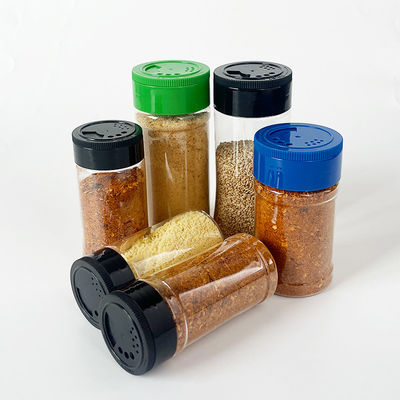 Transparent PET Plastic Kitchen Powder Spice Seasoning Shaker Container Jar