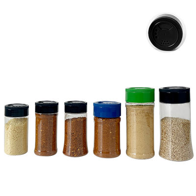 Transparent PET Plastic Kitchen Powder Spice Seasoning Shaker Container Jar