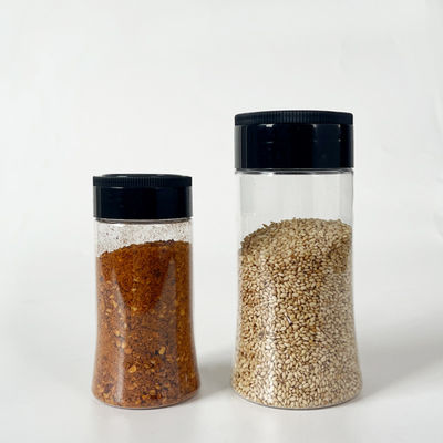 Transparent PET Plastic Kitchen Powder Spice Seasoning Shaker Container Jar