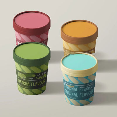High Quality Custom Design Food Grade 4Oz 6Oz Ice Cream Paper Cup with Cap