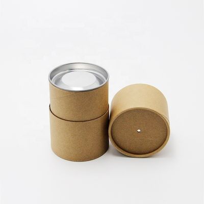 OEM Custom Design Biodegradable Foil Inner Paper Tube Can Packaging With Metal Cover