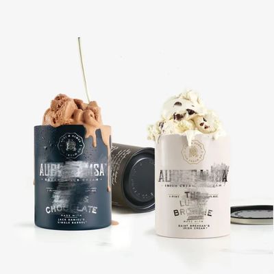 High Quality Inner Aluminum Foil Ice Cream Cylinder Paper Container With Metal Lids