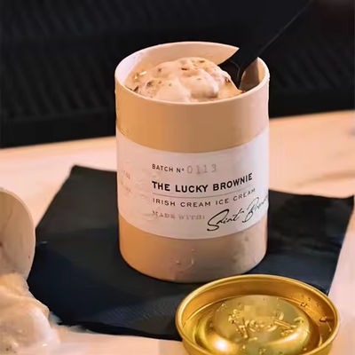 High Quality Inner Aluminum Foil Ice Cream Cylinder Paper Container With Metal Lids
