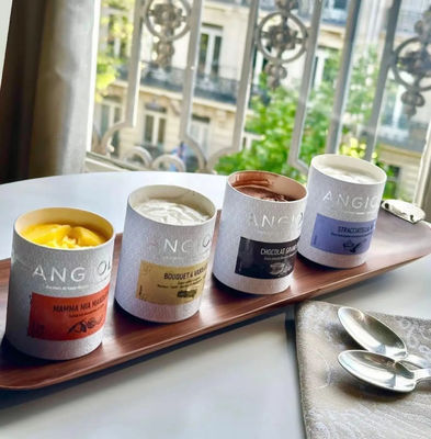 High Quality Wholesale Ice Cream Round Circular Box Empty Biodegradable Kraft Craft Cylinder Eco-Friendly Paper Tube Packaging With Metal Lid