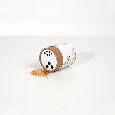 Custom Recycle Paper Tube with Plastic Spice Shaker Top Kitchen Set Salt Sugar Double Holes  Spice Set
