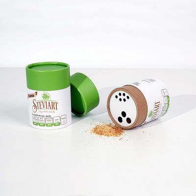 Custom Recycle Paper Tube with Plastic Spice Shaker Top Kitchen Set Salt Sugar Double Holes  Spice Set