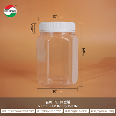 Custom Clear PET Bottle with Screw Lid for Food Grade Packaging