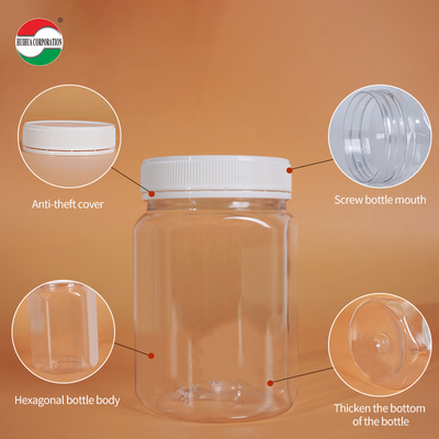 Food Grade Clear PET Bottle with Screw Lid for Health Products