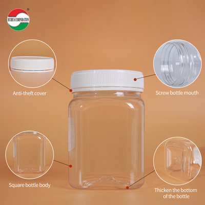 Food Grade Clear PET Bottle with Screw Lid for Health Products