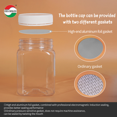 Food Grade Clear PET Bottle with Screw Lid for Health Products