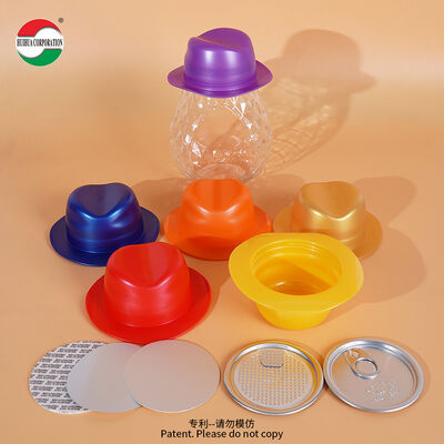 670ml Hat-Shaped PET Bottle With Teardrop-Shaped Body And Transparent Screw Cap