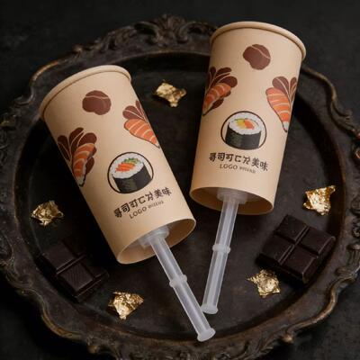 Food Grade Eco Friendly PP Plastic to Go Sushi Paper Roll Push up pop Tube Packaging Shooter Cup Cylinder Container with Lid