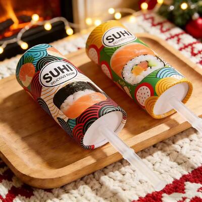 food Grade OEM Sushi Push-Up Tube and PP Sauce Tube Set for Soy Sauce Takeaway Condiments Food Packaging Length