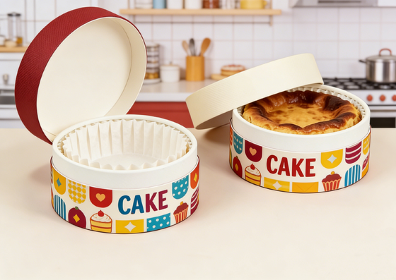 Eco-friendly Custom High Temperature Paper Tube for Baking Cake Dessert Food Grade Paper Cylinder Canister Packaging