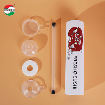 Customized Printed Biodegradable Sushi Push Pop Paper Tube Packaging Food Grade Push up Paper Canister Can