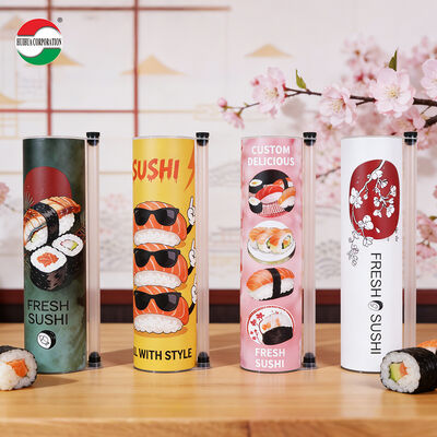 Custom Printing Sushi Paper Tube Packaging for Restaurants & Wholesalers Sushi Push Up Paper Tube
