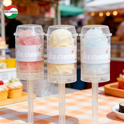 Custom New Design Sushi Push Pop up Food Grade PP Plastic Tube Packaging for Cake Jelly Container