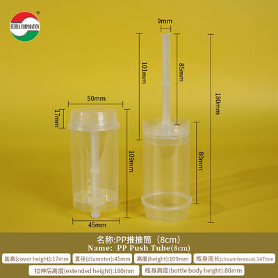 Custom New Design Sushi Push Pop up Food Grade PP Plastic Tube Packaging for Cake Jelly Container