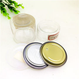 FDA Clear Plastic Cylinder , 50ml Dried Cans Aluminum Peel Off Food Jar