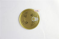Tampas abertas fáceis redondas da lata de lata da impressão de seda dourada um costume de 126 milímetros