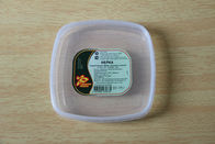 Caixa do alimento/tampas plásticas quadradas PE do recipiente com etiqueta/etiqueta feitas sob encomenda da impressão