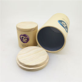 Recycled Kraft Eco Friendly Cylinder Round Cardboard Paper Tube With Wooden Cover Packaging Box For Cosmetic Candle Gift