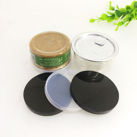 Embossing Logo Clear Plastic Cylinder , Flower Easy Open Pop Top Aluminum EOE Lid Plastic Can
