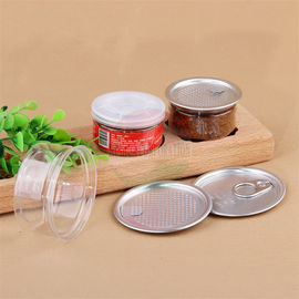 FDA Clear Plastic Cylinder , 50ml Dried Cans Aluminum Peel Off Food Jar