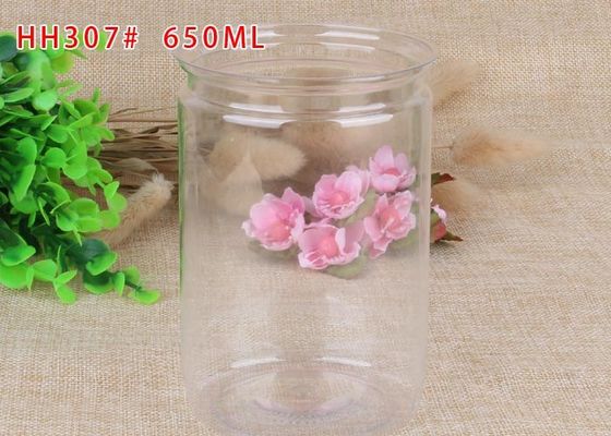 o ANIMAL DE ESTIMAÇÃO fácil da extremidade 650ml aberta pode o ar do cartucho - prova para o alimento secado transparente