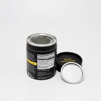 Custom Printed Round Paper Tube Packaging with Easy Open End and Metal Lid for Food Snacks Powder Nuts