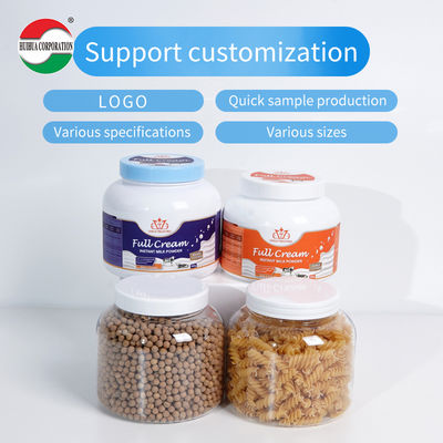 Different Capacity OEM Service Clear PET Can Plastic Jar for Milk Powder Screw Top Jars
