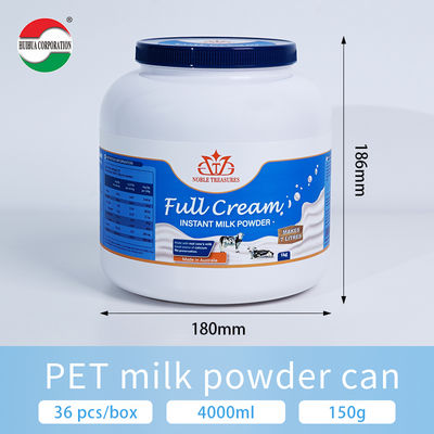 Wholesale 4000ml High Volume PET Plastic Jar Container with Screw Cap for Health Supplements and Milk Powder