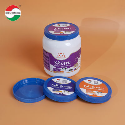 Tampa de plástico PP PE de 125mm para grau alimentício 502# para tampa de frasco de leite em pó com aprovação ISO / SGS / FDA / FSSC