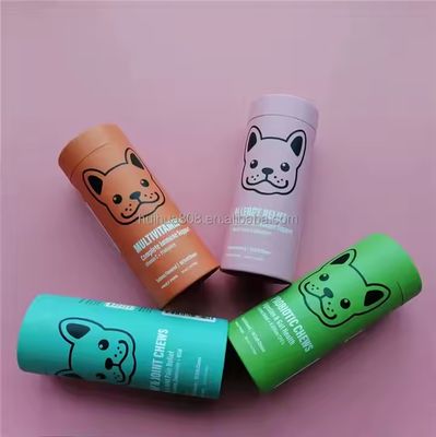 Papel composto Kraft impresso sob medida Caixa PET Cão Gato Tratamentos de Alimentos Papel Tubos Embalagem Plástico para Chocolate de Confecção