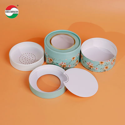 Tubo de embalagem cilíndrico com PVC Janela Cosmética em pó solto Óleos essenciais Creme facial Maquiagem Depilação Tubo de papel artesanal