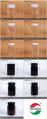 Wholesale 250g 500g 1000g Plastic Square Round Clear Bottle PET Material Food Grade Honey Container with Screw Cap Honey Jars