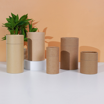 Tubo de papelão Kraft cilíndrico personalizado, biodegradável e de qualidade alimentar, para embalagem de presentes, café, chá e pó de matcha