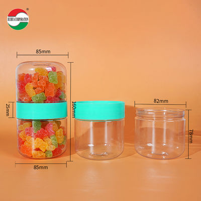 Food Grade PET Double Sided Bottle Clear Plastic Cylinder Clear Plastic Cylinder Screw Lid Easy Open End